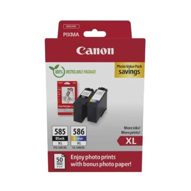 kazeta CANON PG-585 XL black + CL-586 XL color PIXMA TS7650i/TS7750i + GP501 10x15 (6204C005)