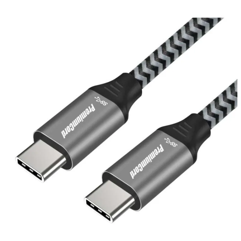 PremiumCord Kabel USB 3.2 Gen 1 USB-C male - USB-C male, bavlněný oplet, 1m (ku31ct1)