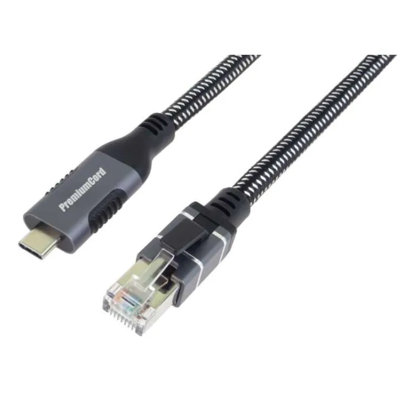 PremiumCord Ethernetový kabel USB-C - LAN RJ45 10/100/1000 MBIT 2m (ku31net2)