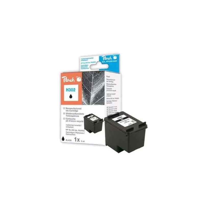 PEACH kompatibilní cartridge HP F6U66A, No 302, black, 6ml (319602)
