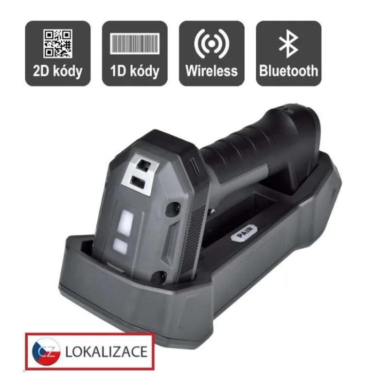 Virtuos HW-857 CCD 2D priemyselná, čítačka, bezdrôtová, USB, tmavo šedá (EHE0018)