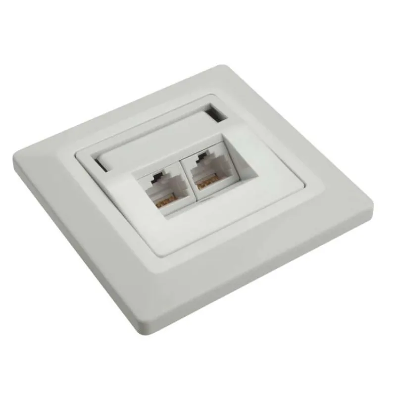 Solarix SX9-2-6-STP-WH Ethernetová Zásuvka pod omítku 2xRJ45 STP c6 (23100094)