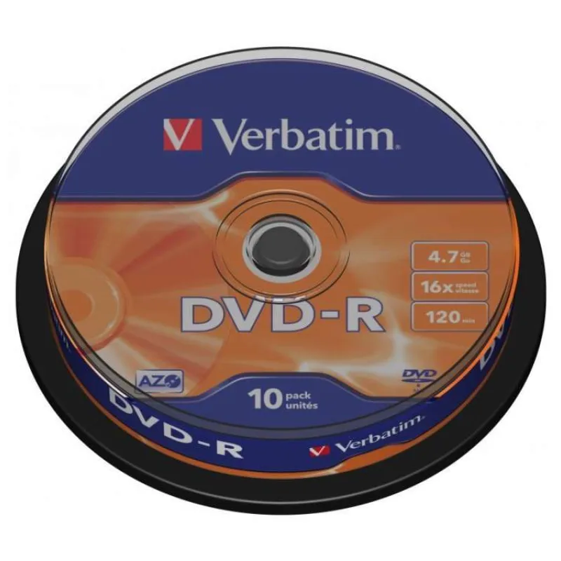 DVD-R VERBATIM 4,7GB 16X 10ks/cake (43523)