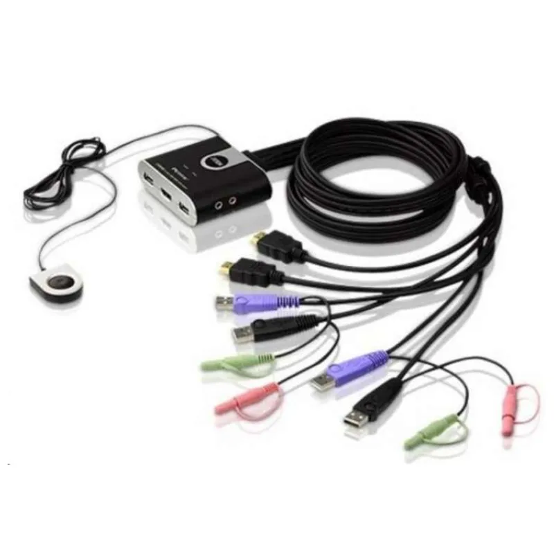 ATEN 2-portový HDMI KVM USB2.0 mini, audio, 1.2m káble, DO (CS-692)