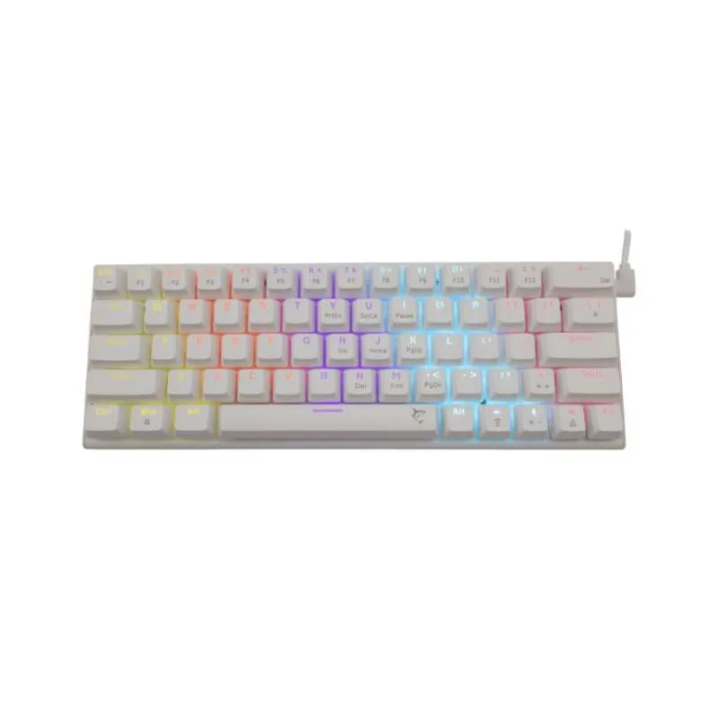 White Shark Gaming mechanical keyboard WAKIZASHI 2, blue switch, US, white (WAKIZASHI-2-US-W-BLU)