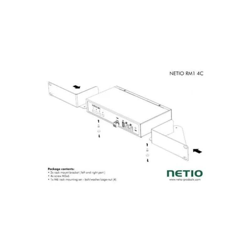 NETIO RM1 4C 19" 1U montážní držák pro 1x PowerPDU 4C (ACCS-RM1-4C)