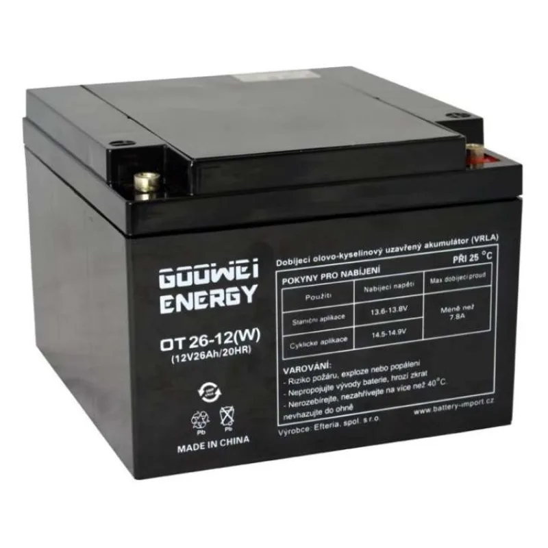 GOOWEI ENERGY Pb záložní akumulátor VRLA GEL 12V/26Ah (OTL26-12) (OTL26-12)