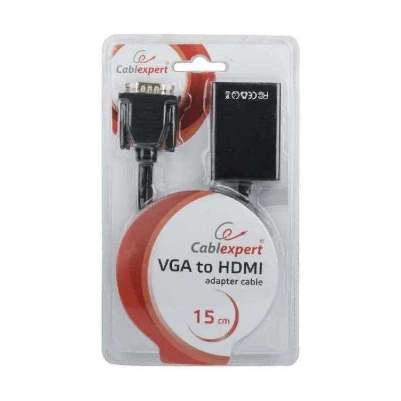 GEMBIRD Redukcia VGA - HDMI, 0,15 m, M/F (A-VGA-HDMI-01)