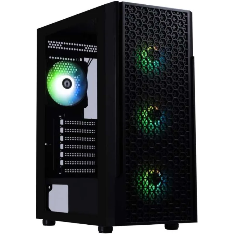 BitFenix skříň Proton / ATX / 4x 120 mms FRGB fan / USB 3.0 / 2x USB 2.0 / tvrzené sklo / černá (BFC-PRO-300-KKGXK-4F)
