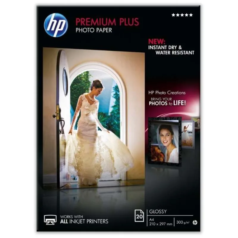 HP Premium Plus Glossy Photo Paper, 20 listů/A4/210 x 297 mm (CR672A)