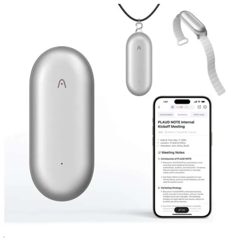 PLAUD Note Pin Silver - AI hlasový záznamník (2025) (PLAUD NotePin Lunar Silver (2025))