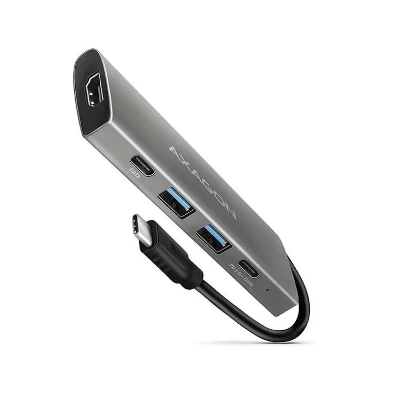 AXAGON HMC-5G2, USB-C 3.2 Gen 2 10 Gb/s hub, porty HDMI 4K/30Hz + 2x USB-A + 2x USB-C, PD 60W, kabel USB-C 13cm (HMC-5G2)