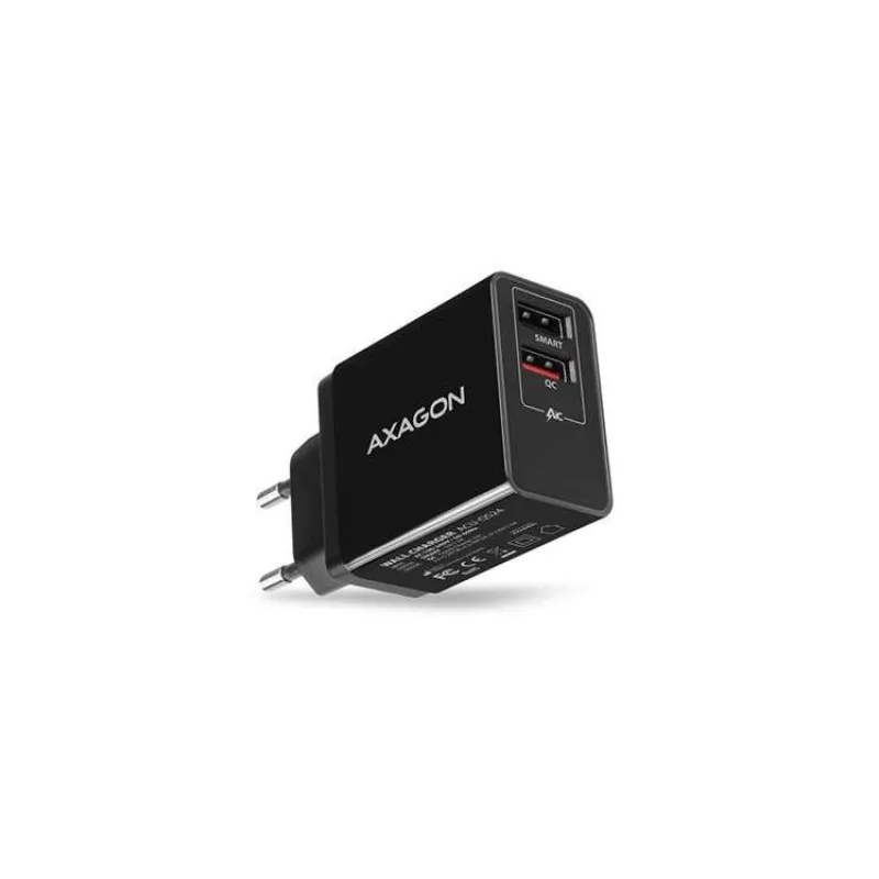 AXAGON ACU-QS24, QC & SMART nabíjačka do siete 24W, 2x USB-A port, QC3.0/AFC/FCP + 5V/1.2A (ACU-QS24)