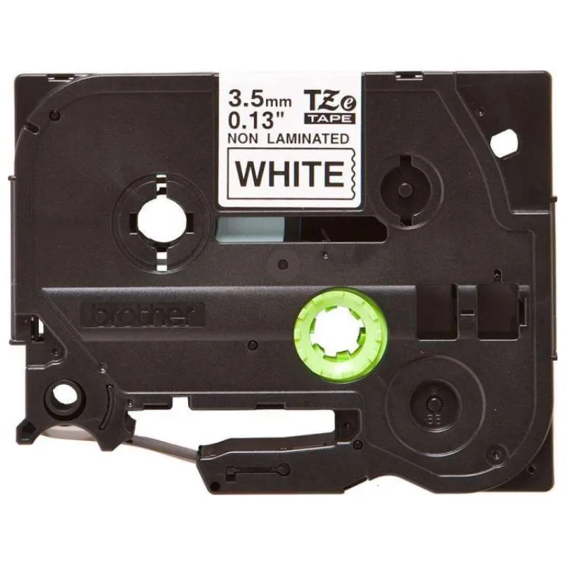 páska BROTHER TZeN201 čierne písmo, biela páska nelaminovná NON LAMINATED Tape (3,5mm) (TZEN201)