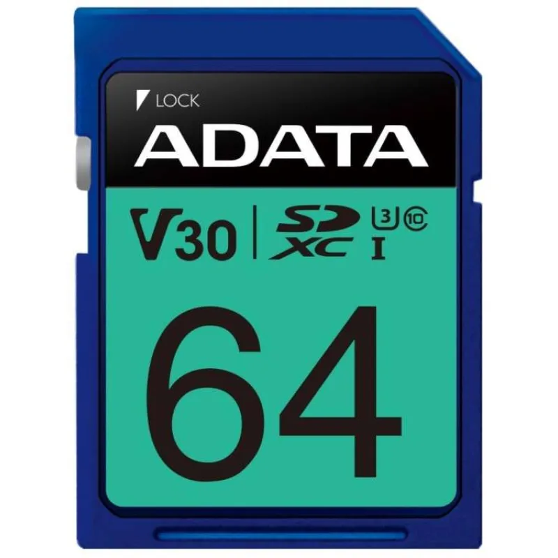 ADATA Premier Pro 64GB SDXC/ UHS-I U3 V30S CL10 (ASDX64GUI3V30S-R)