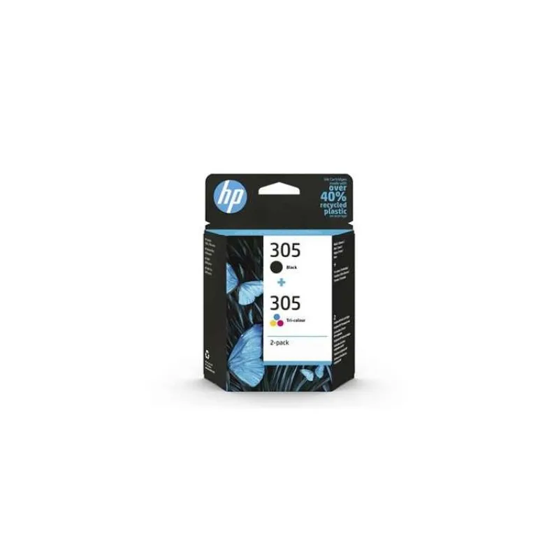 HP 305 2-Pack Tri-color/Black Original Ink Cartridge (6ZD17AE)