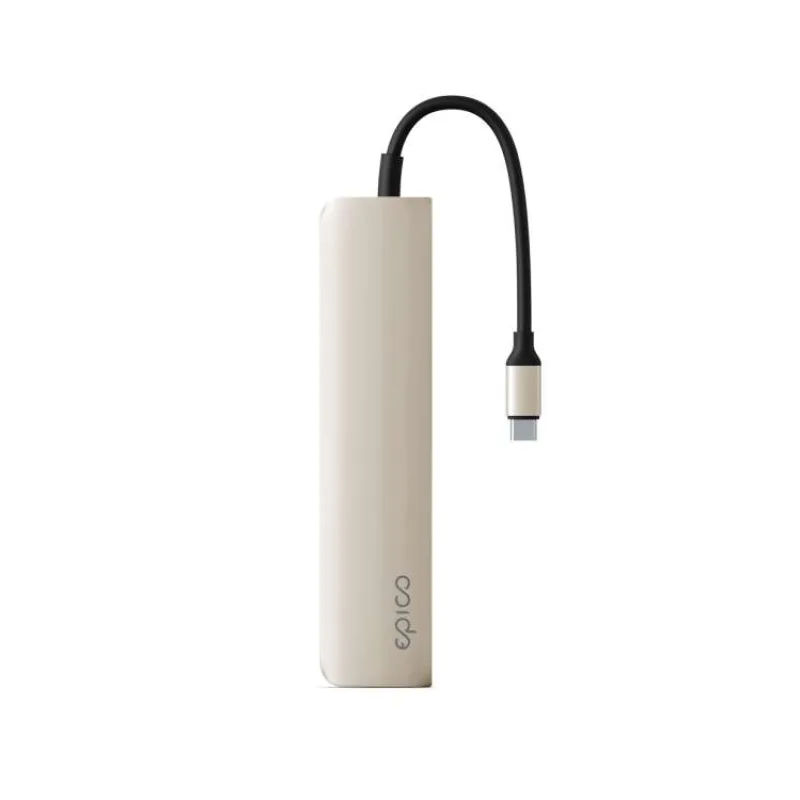 Epico 6v1 hliníkový USB-C 8K hub - biela (9915112100094)
