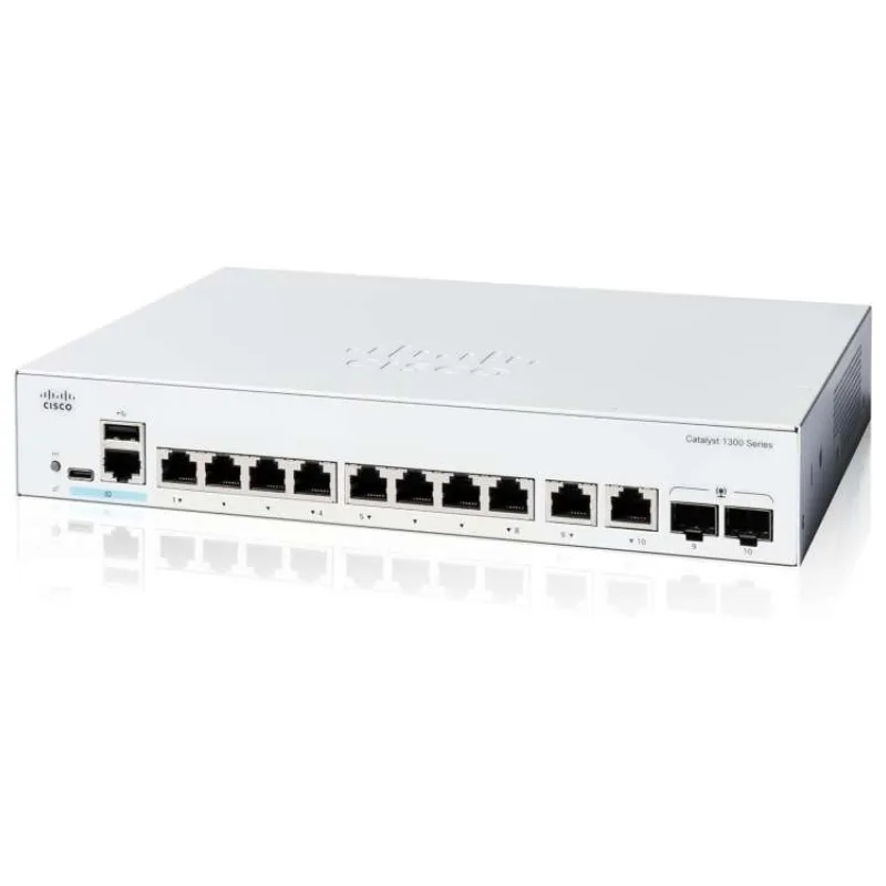 Cisco Catalyst switch C1300-8T-E-2G (8xGbE,2xGbE/SFP combo,fanless) - REFRESH (C1300-8T-E-2G-RF)