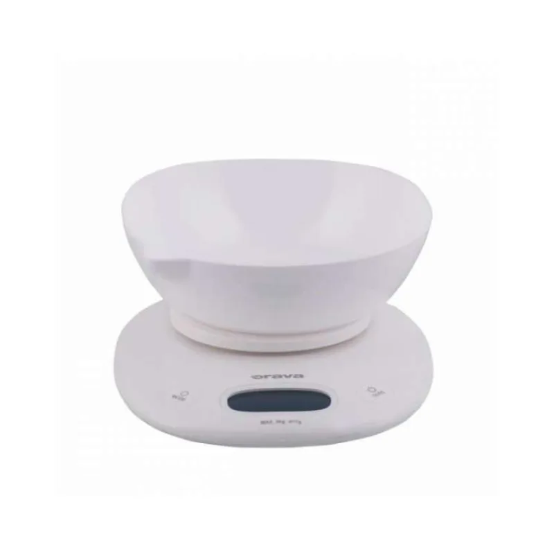 ORAVA EV-14 digitální kuchyňská váha s miskou, LCD displej, funkce TARE, přesnost 1 g (EV-14)