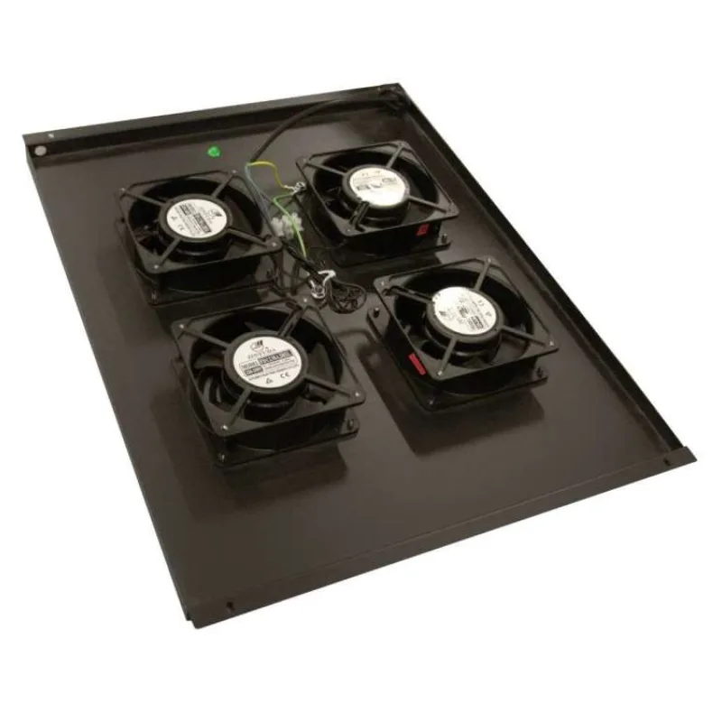 XtendLan Ventilace pro stojanové rozvadeče ECO hloubky 800mm, 4x ventilátor černá (SFAN804-B-ECO)