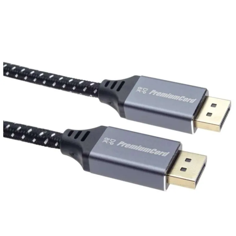 PremiumCord DisplayPort 1.4 8K prípojný kábel, kovové a pozlátené konektory, 5m (kport10-05)