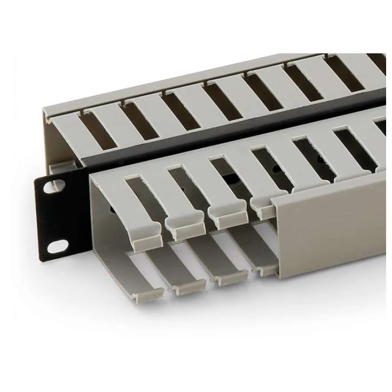 Vyväzovací panel 1U 19" obojstranná plast. lišta (RAB-VP-X03-A1)