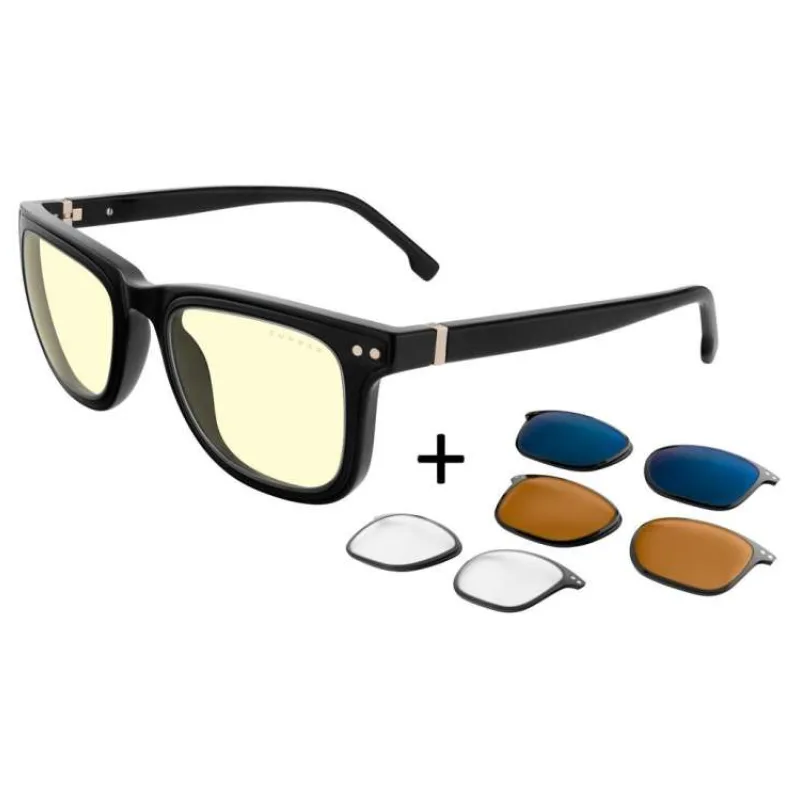 GUNNAR kancelářské/herní brýle CUPERTINO ONYX * jantarová/čirá/sluneční/jantarová MAX skla * BLF65/BLF35/BLF90/BLF98 (BUN-CUP04)