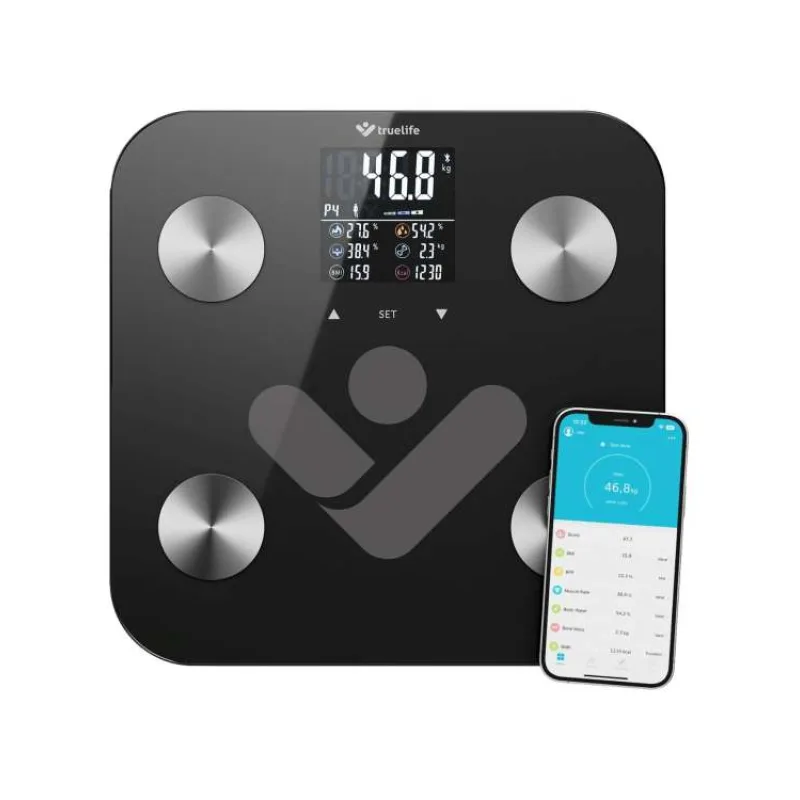 TrueLife FitScale W6 BT - Bioelektrická impedanční bluetooth váha - černá (TLCSMFSW6BTBA)