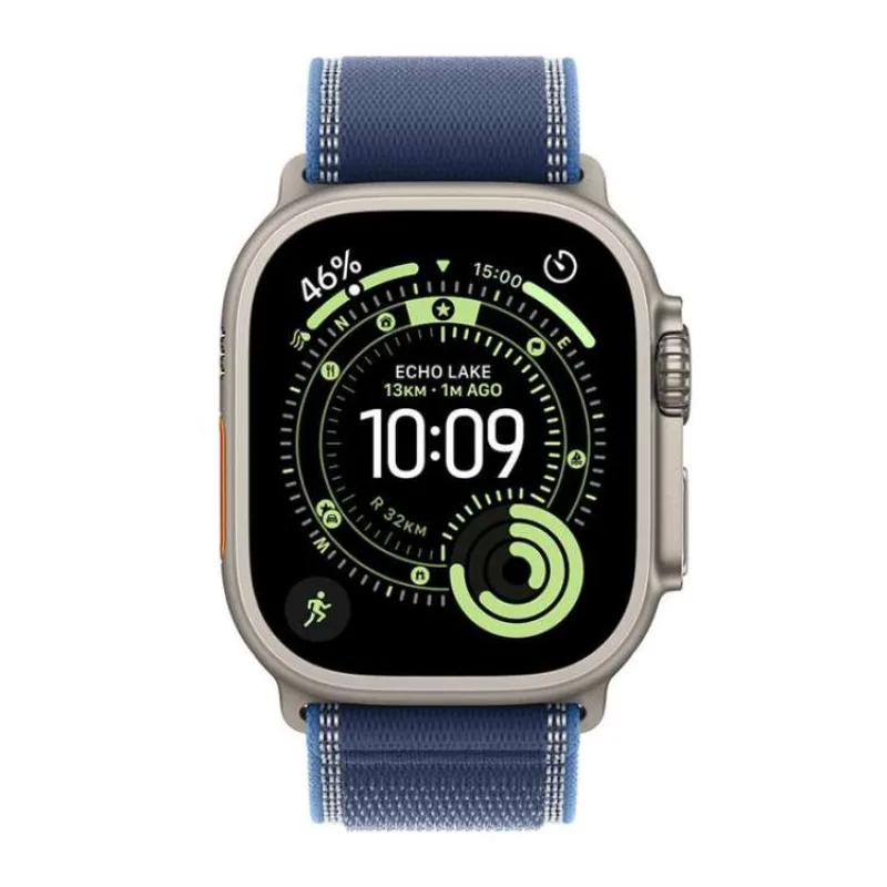 Apple Watch Ultra 3 GPS + Cellular 49mm Prírodný titán s modrým trailovým ťahom - M/L (MEWU4QC/A)