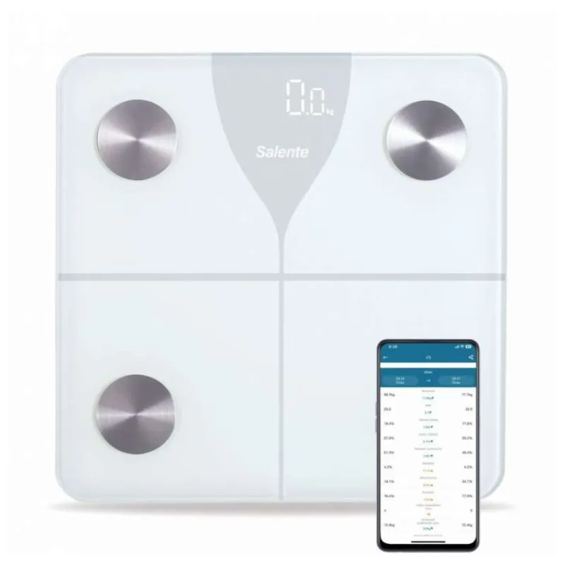 Salente SlimFit, osobní diagnostická fitness váha, Bluetooth, bílá (SLIMFIT-WH)