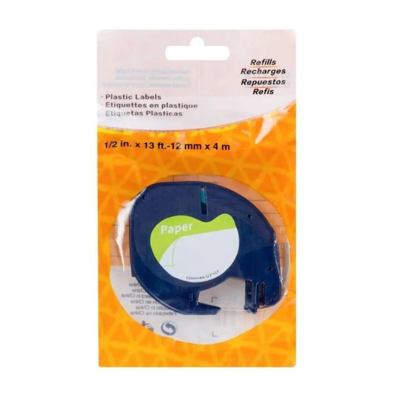 PRINTLINE kompatibilní páska s DYMO 59421, 12mm, 4m, černý tisk/bílý podklad, LetraTag, papírová (PLTD97)