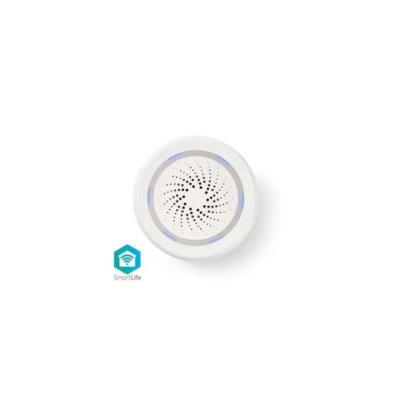 NEDIS Wi-Fi chytrá siréna/ alarm nebo vyzvánění/ hlasitost 85 dB/ micro USB/ bílá (WIFISI10CWT)