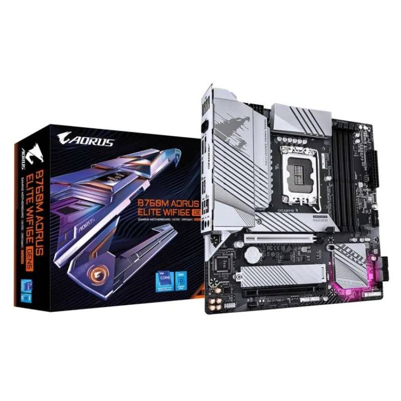 Gigabyte AORUS B760M ELITE WIFI6E GEN5, Intel B760, LGA1700, 4xDDR5, mATX (B760M A E WF6E GEN5)