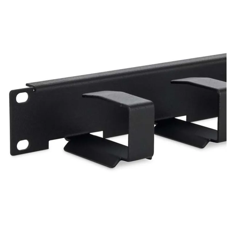 19" vyväzovací panel 1U 6x háčik 70x27mm čierny kov (RAB-VP-X23-A1)