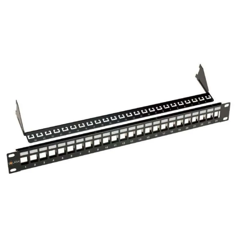 19" modulárny neosadený patch panel Solarix 24 portov čierny 1U SX24M-0-STP-BK-UNI (24200243)