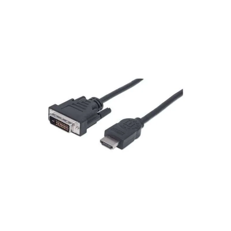 MANHATTAN HDMI samec na DVI-D 24+1 samec, dvojlinkové prepojenie, čierna farba, 1,8 m (372503)