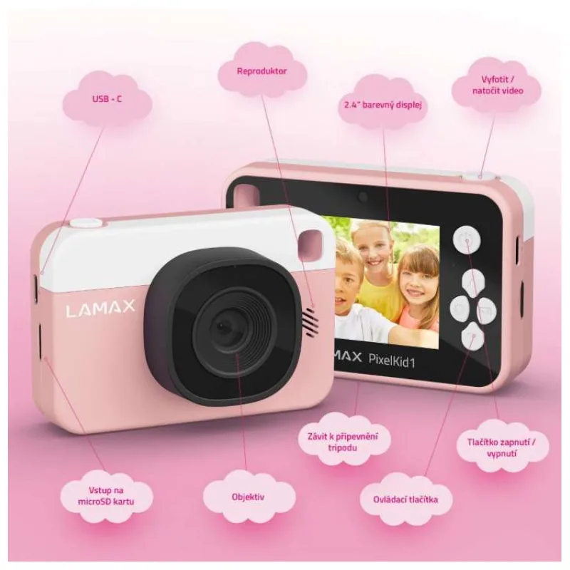 LAMAX PixelKid1 Pink (LXKCMPIXEL1PA)