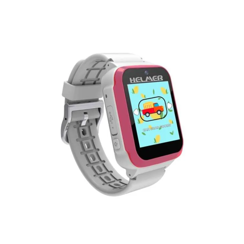 HELMER dětské chytré hodinky KW 801/ 1.54" TFT/ dotykový display/ foto/ video/ 6 her/ micro SD/ čeština/ růžovo-bílé (Helmer KW 801 P)