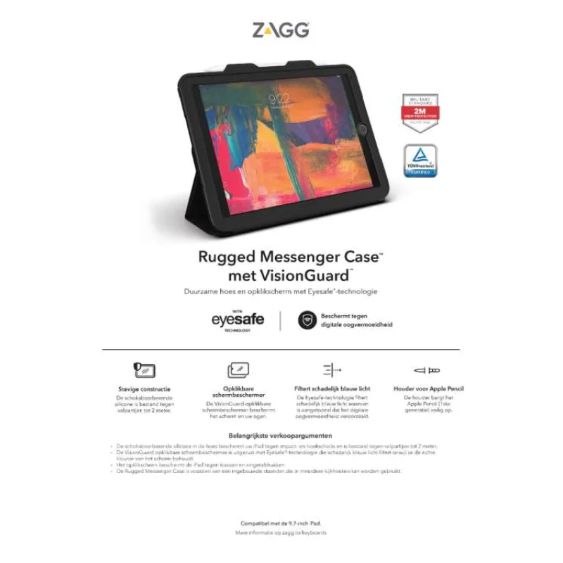ZAGG Rugged Messenger Case UK + VG IPad 9.7 (202002483)