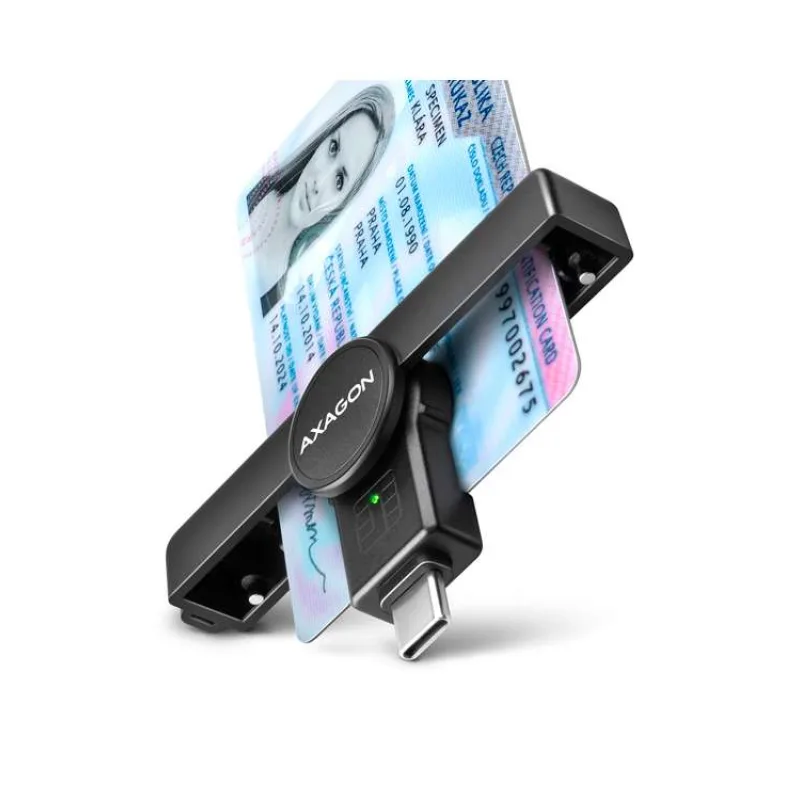 AXAGON CRE-SMPC, USB-C PocketReader čítačka kontaktných kariet Smart card (eObčanka, eID klient) (CRE-SMPC)