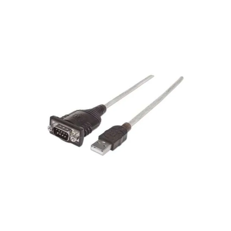 MANHATTAN Prevodník USB na sériový port (USB AM/DB9M, RS232), Polybag (205153)