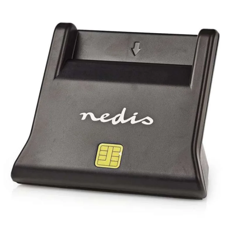 NEDIS čtečka čipových karet CRDRU2SM3BK/ Smart Card ID-1/ eObčanka/ standardní biometrické čipy/ USB 2.0/ černá (CRDRU2SM3BK)