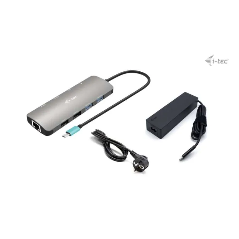 i-tec USB-C Metal Nano 2x HDMI Docking Station, PD 100W + Charger 100W (bundle) (C31NANOHDM2D100)
