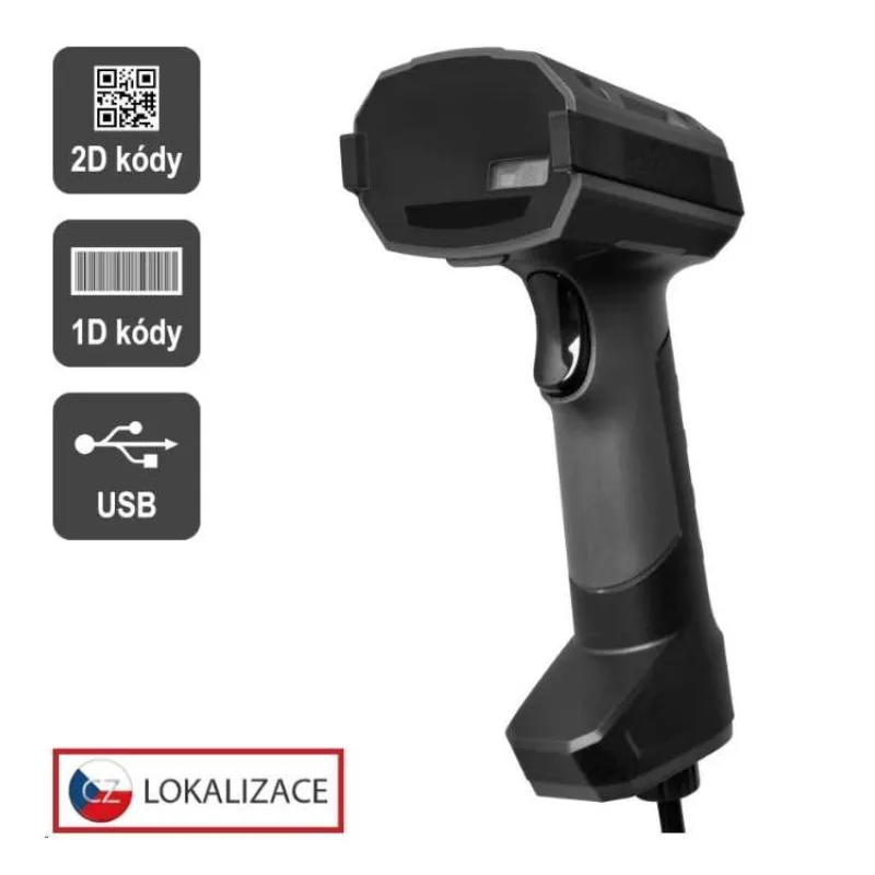 Virtuos HT-857 - CCD 2D priemyselná čítačka, USB, tmavo šedá (EHE0017)