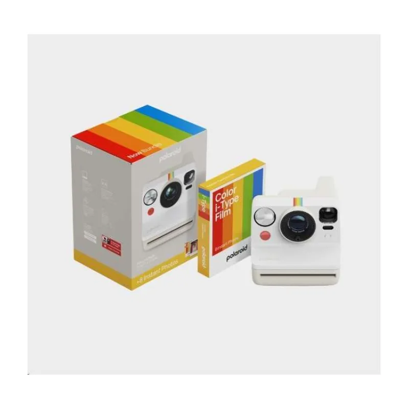 Polaroid Now Gen 3 Pebble White bundle with Color Film (8 photos) (6573)