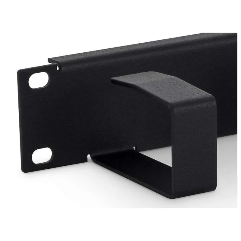 19" vyväzovací panel 1U 6x háčik 70x40mm čierny kov (RAB-VP-X21-A1)