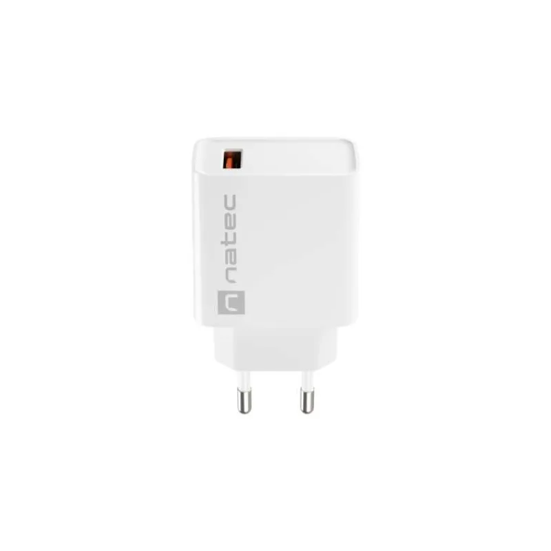 Universální nabíječka Natec RIBERA 18W 1X USB-A, bílá (NUC-2057)