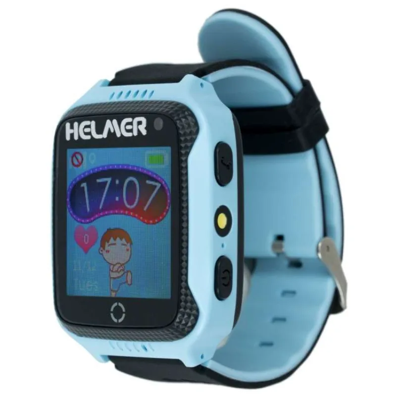 HELMER dětské hodinky LK 707 s GPS lokátorem/ dotykový display/ IP54/ micro SIM/ kompatibilní s Android a iOS/ modré (Helmer LK 707 B)