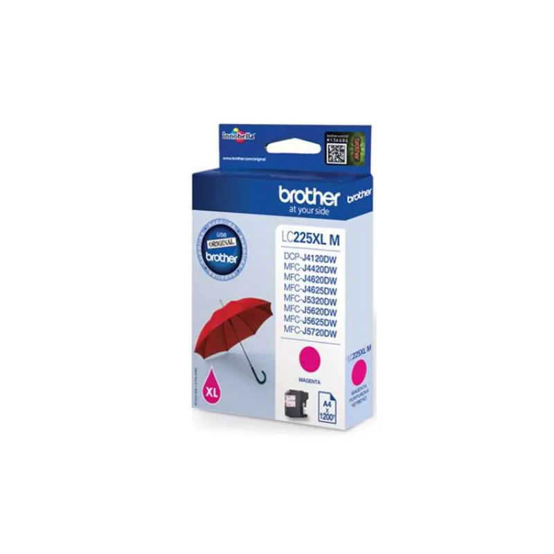 BROTHER inkoustová náplň LC-225XLM/ Purpurová / 1200 stran (LC225XLM)