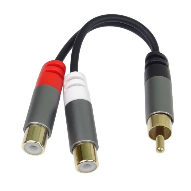 PremiumCord rozdvojka HQ CINCH Male - 2x CINCH Female 15cm (kjqqr-04)